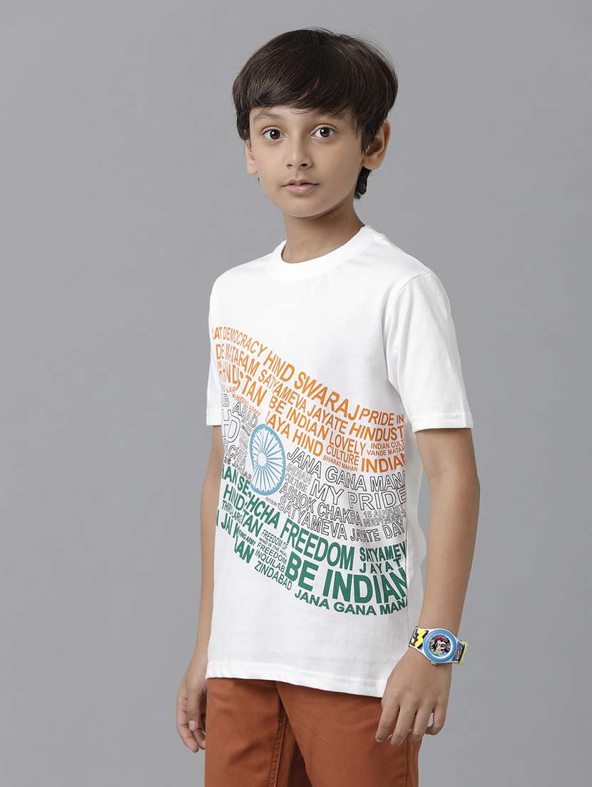 white printed casual t-shirt - 19263407 -  Standard Image - 1