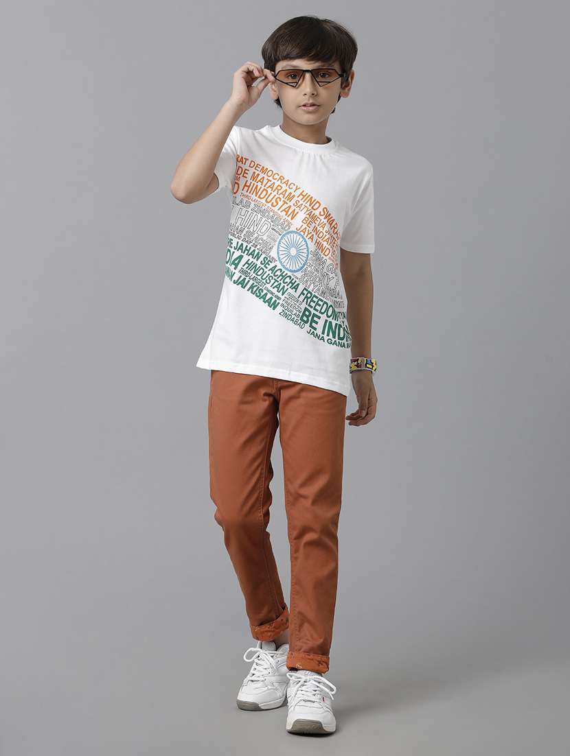 white printed casual t-shirt - 19263407 -  Standard Image - 4