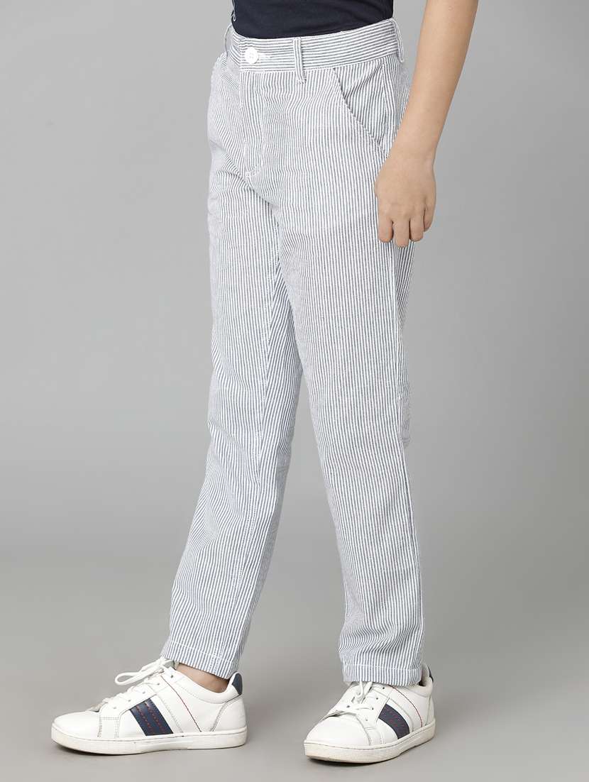 blue striped casual trouser - 19263417 -  Standard Image - 1