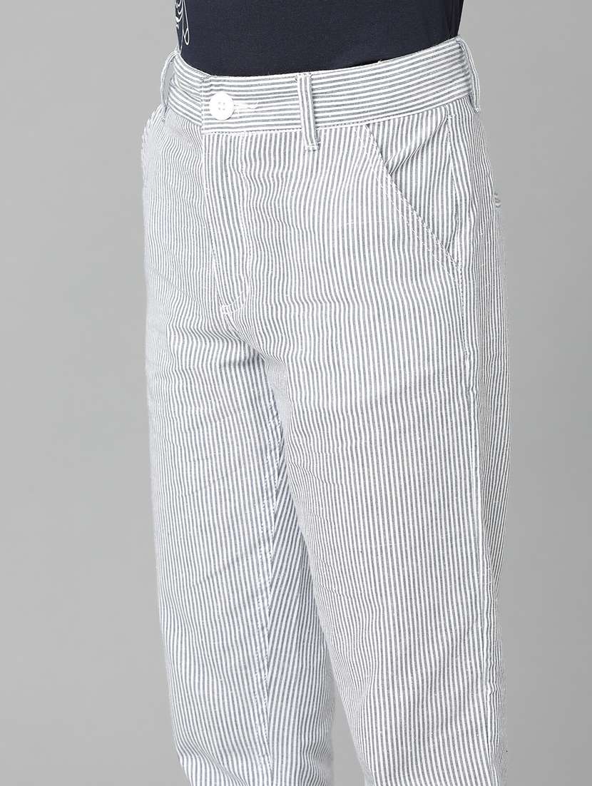 blue striped casual trouser - 19263417 -  Standard Image - 4