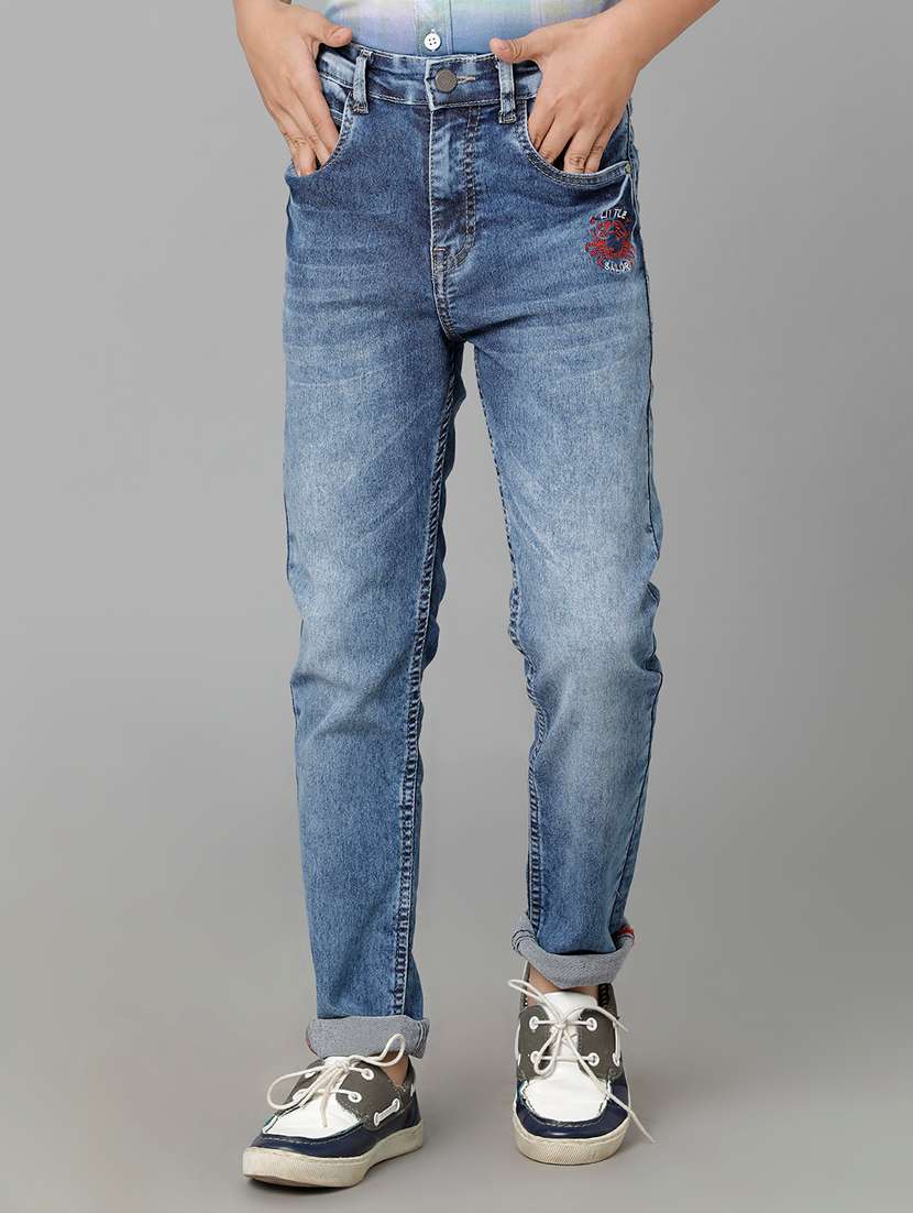boy's printed slim fit jeans