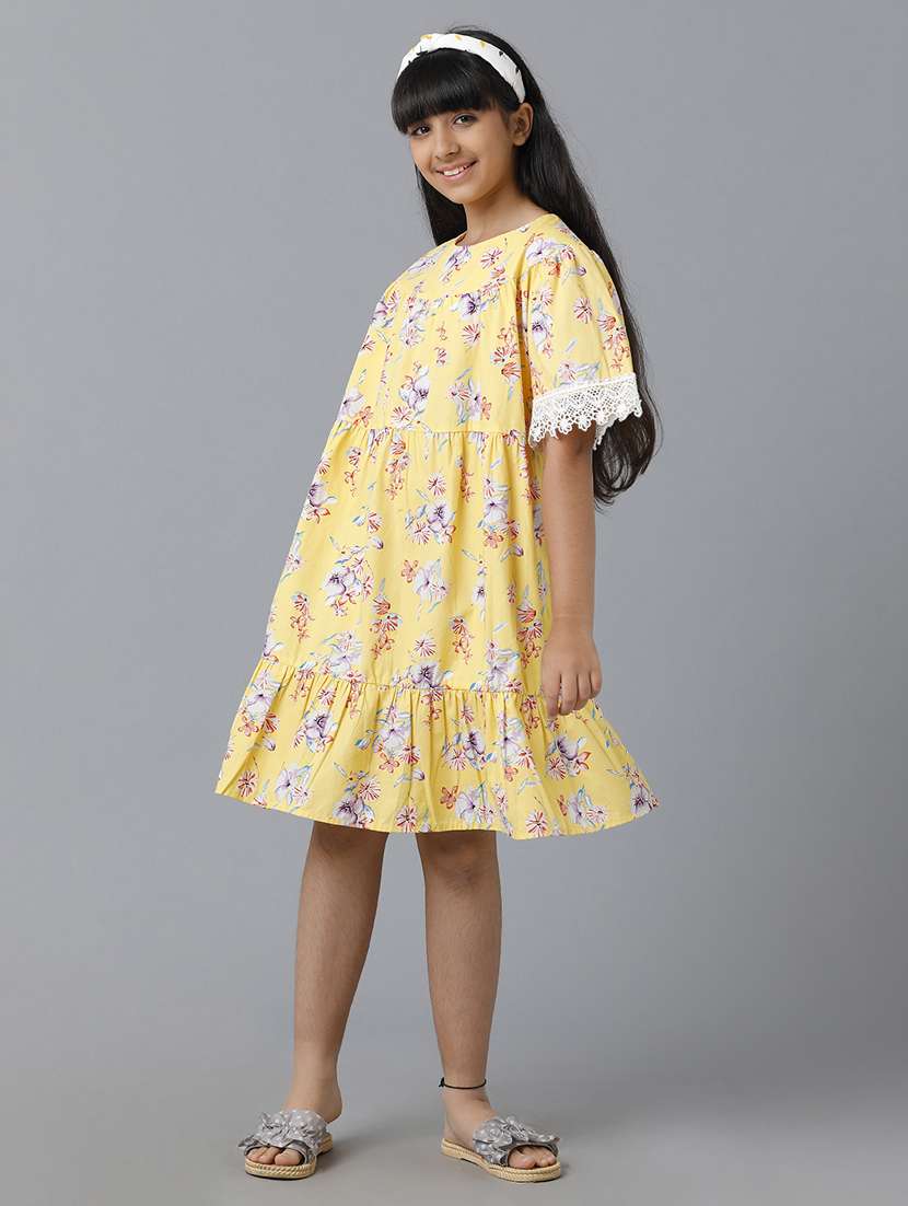 girls round neck short sleeves frock - 19263449 -  Standard Image - 1