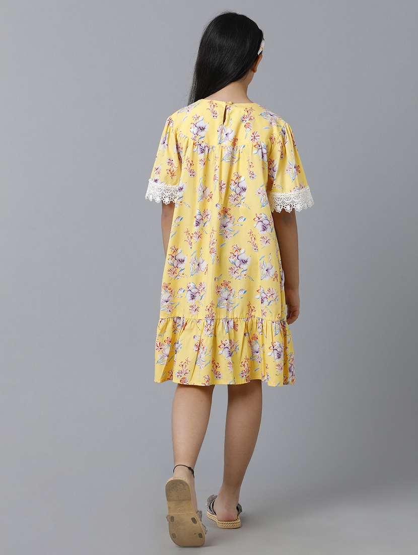 girls round neck short sleeves frock - 19263449 -  Standard Image - 4