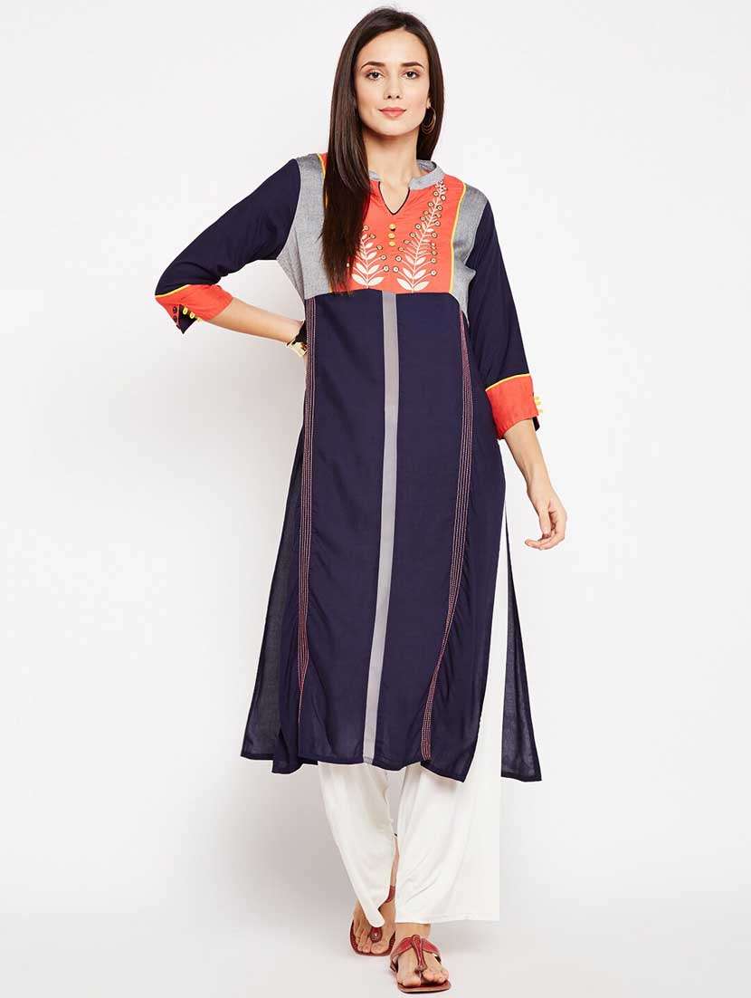 women's straight kurta - 19264397 - Standard Image - 1
