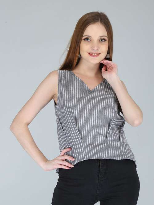 women's straight v neck top - 19264812 -  Standard Image - 0