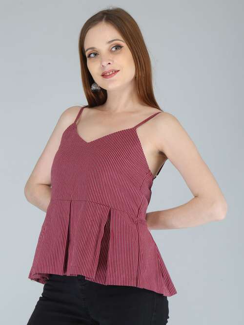 women's peplum shoulder strap top - 19264813 - Standard Image - 0