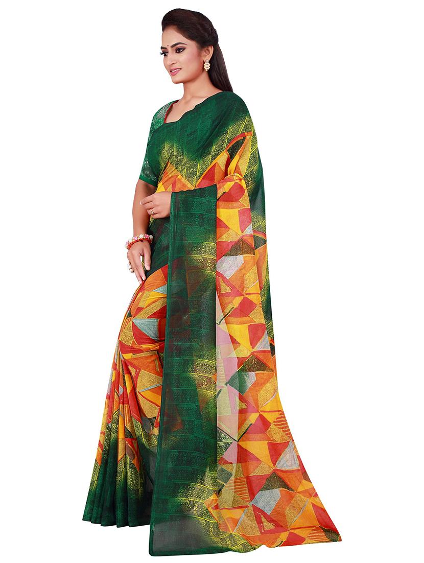 self design printed saree with blouse - 19264848 - Standard Image - 1