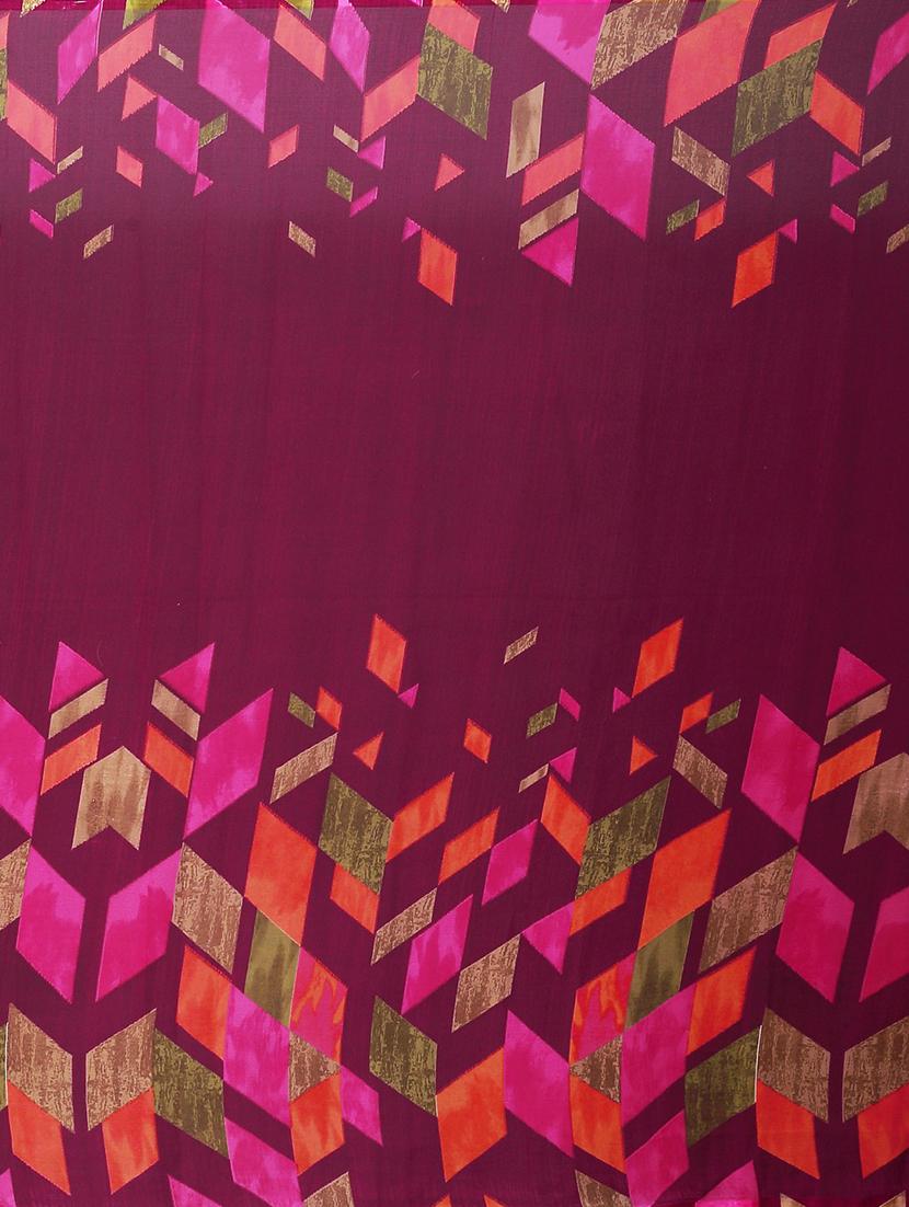 women's printed pink colored saree with blouse - 19264873 - Standard Image - 4