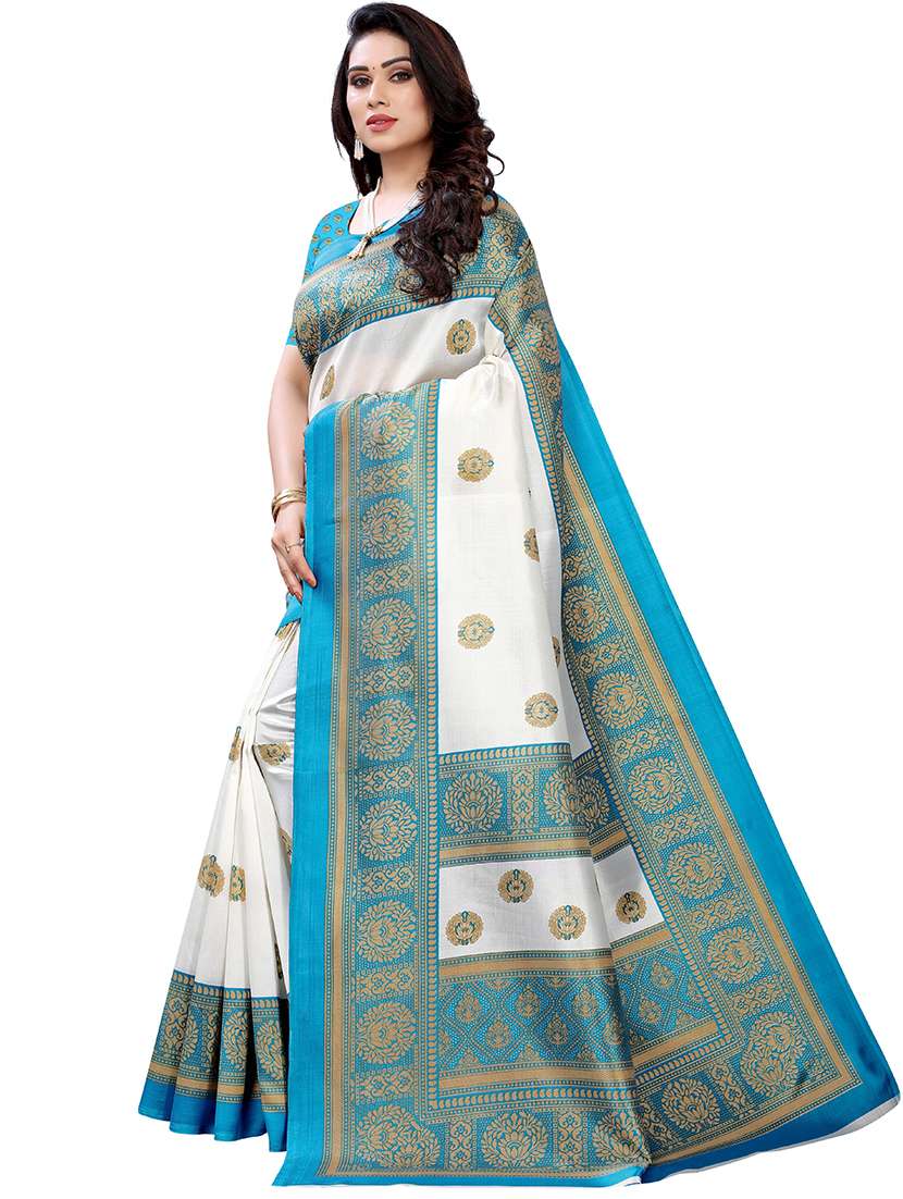 women printed saree with blouse - 19265701 -  Standard Image - 1