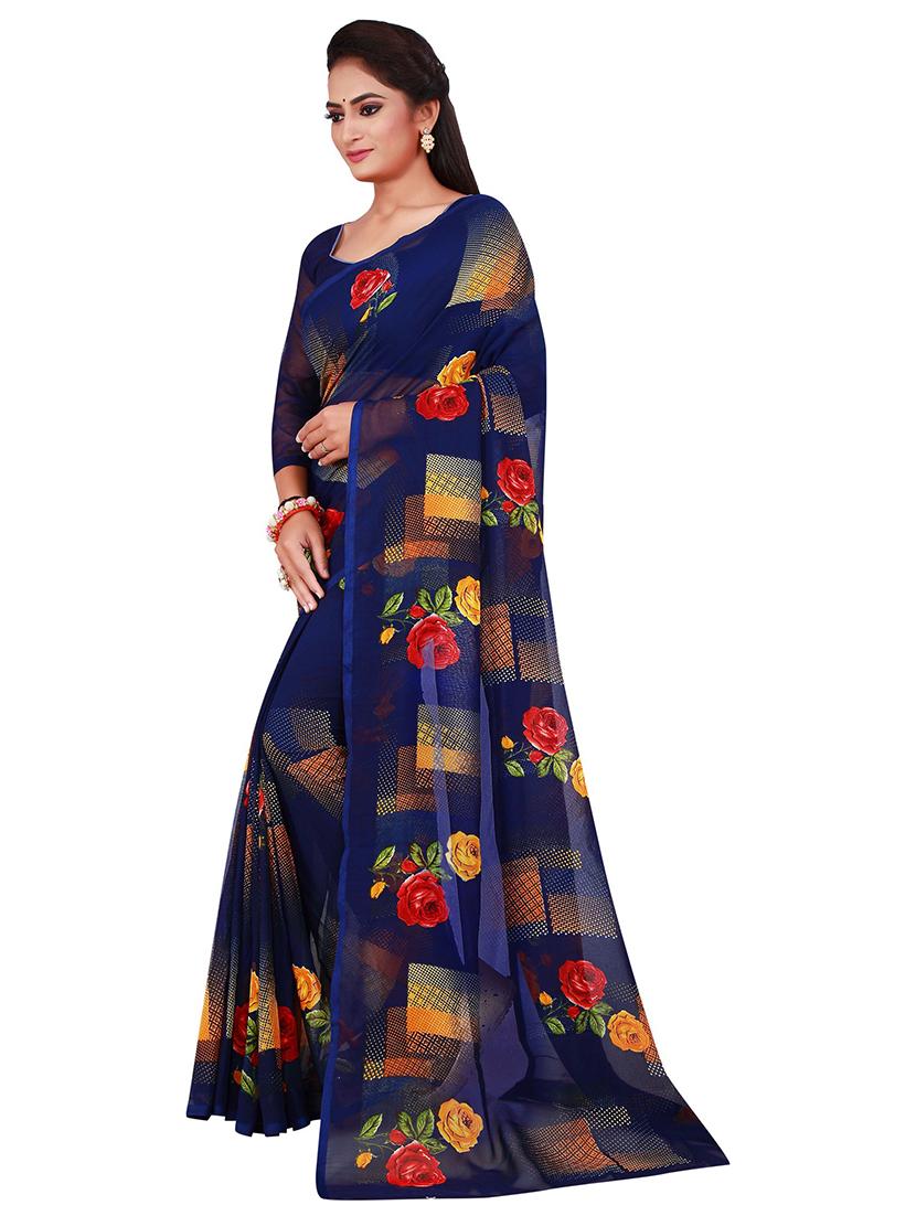 self design printed saree with blouse - 19265802 -  Standard Image - 1