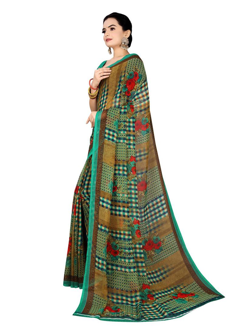 women's printed multi colored saree with blouse - 19282290 - Standard Image - 1