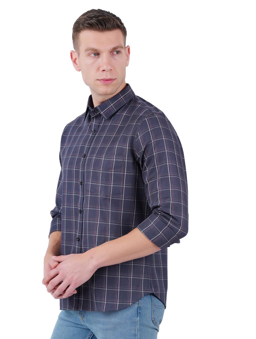 mens checks casual shirt - 19282435 - Standard Image - 1