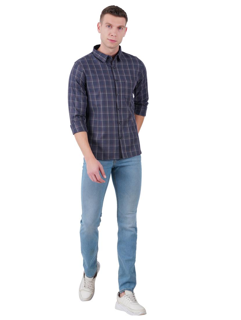 mens checks casual shirt - 19282435 - Standard Image - 4