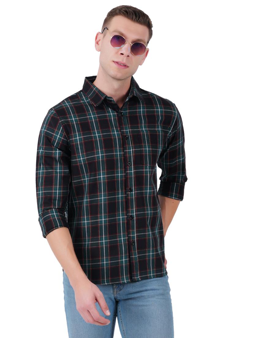 mens checks casual shirt - 19282437 - Standard Image - 1