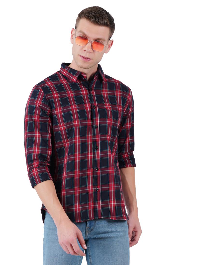 mens checks casual shirt - 19282442 - Standard Image - 1