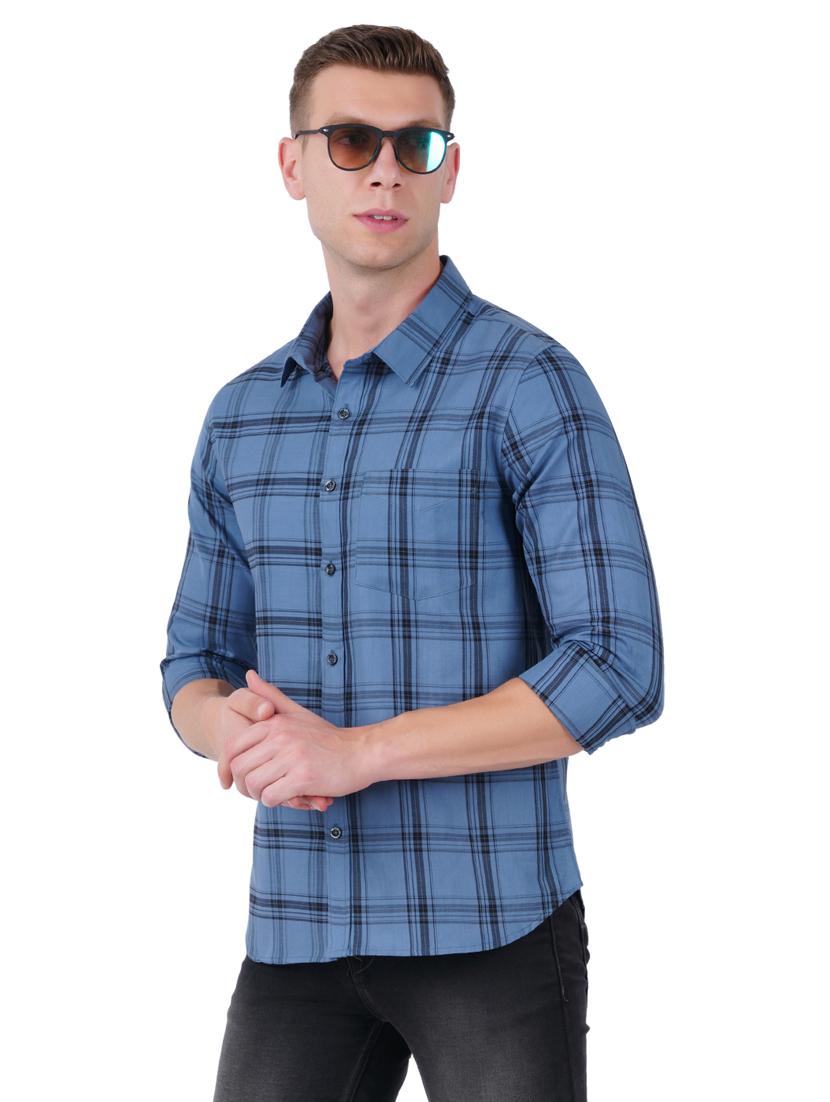 mens checks casual shirt - 19282455 - Standard Image - 1