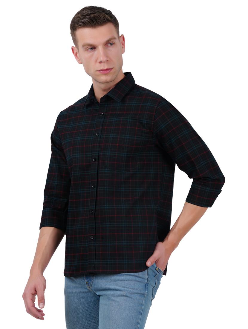 mens checks casual shirt - 19282457 - Standard Image - 1