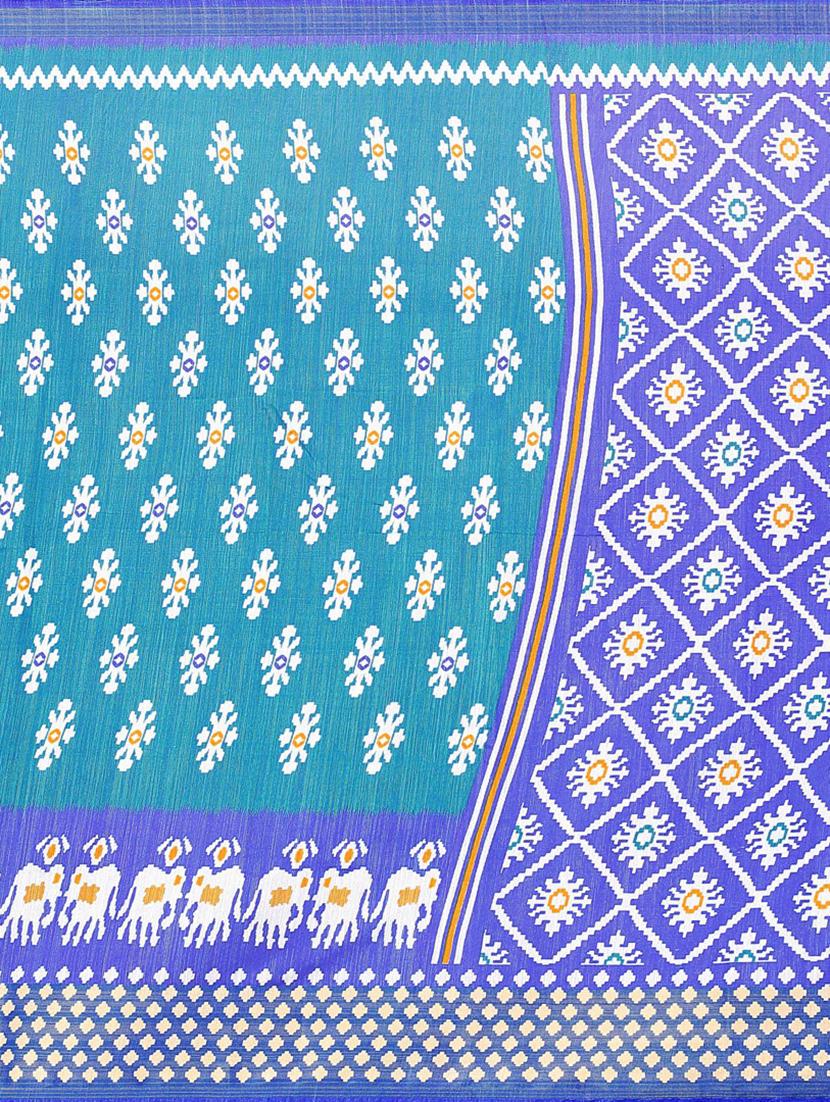 women's self design blue colored saree with blouse - 19283548 - Standard Image - 4