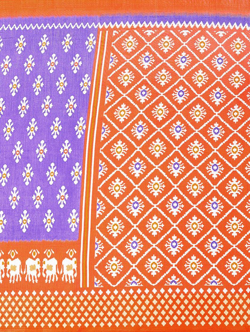 purple printed bollywood saree with blouse - 19283620 - Standard Image - 4