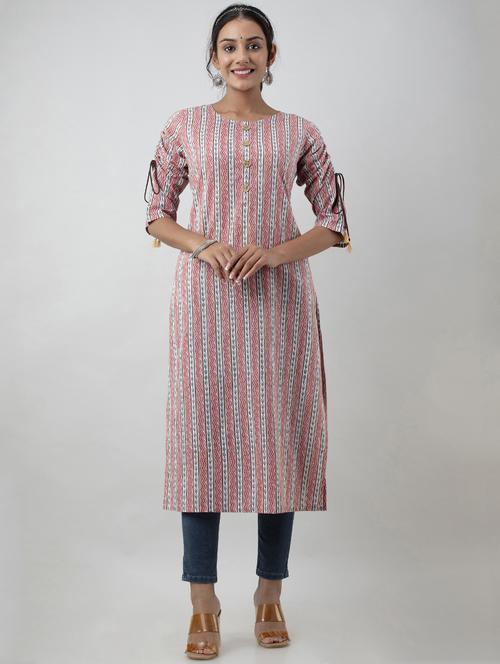 printed straight kurta - 19283857 - Standard Image - 0