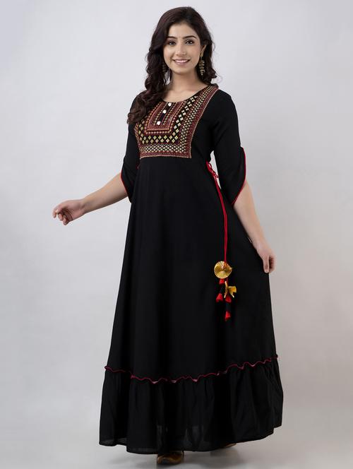 embroidered anarkali kurta - 19283866 -  Standard Image - 0