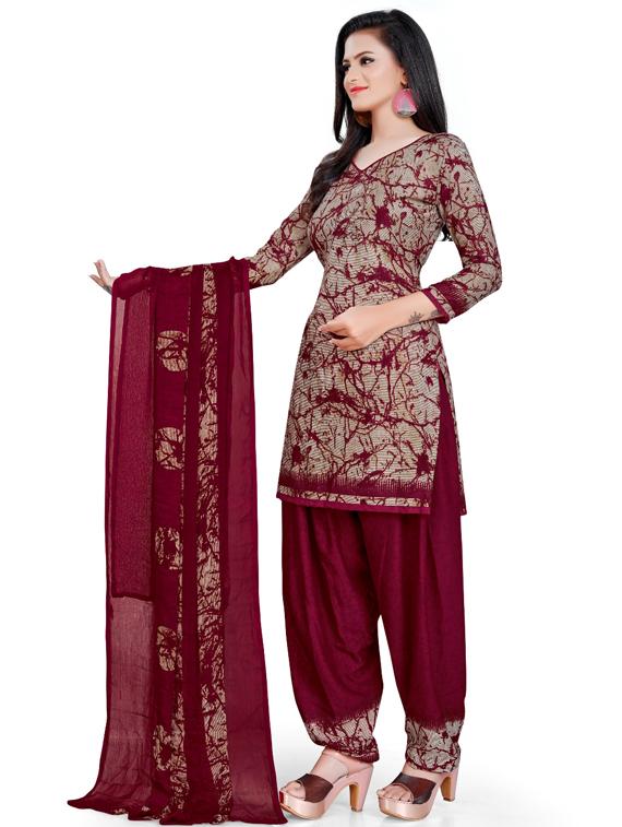 printed unstitched suit set - 19283933 - Standard Image - 1