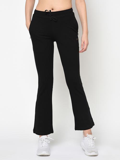 black solid track pant - 19285107 - Standard Image - 0