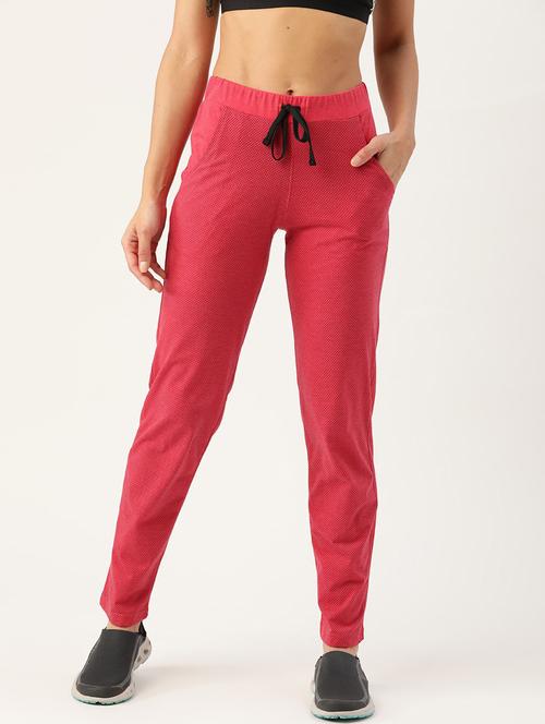 red cotton blend track pants - 19285138 - Standard Image - 0