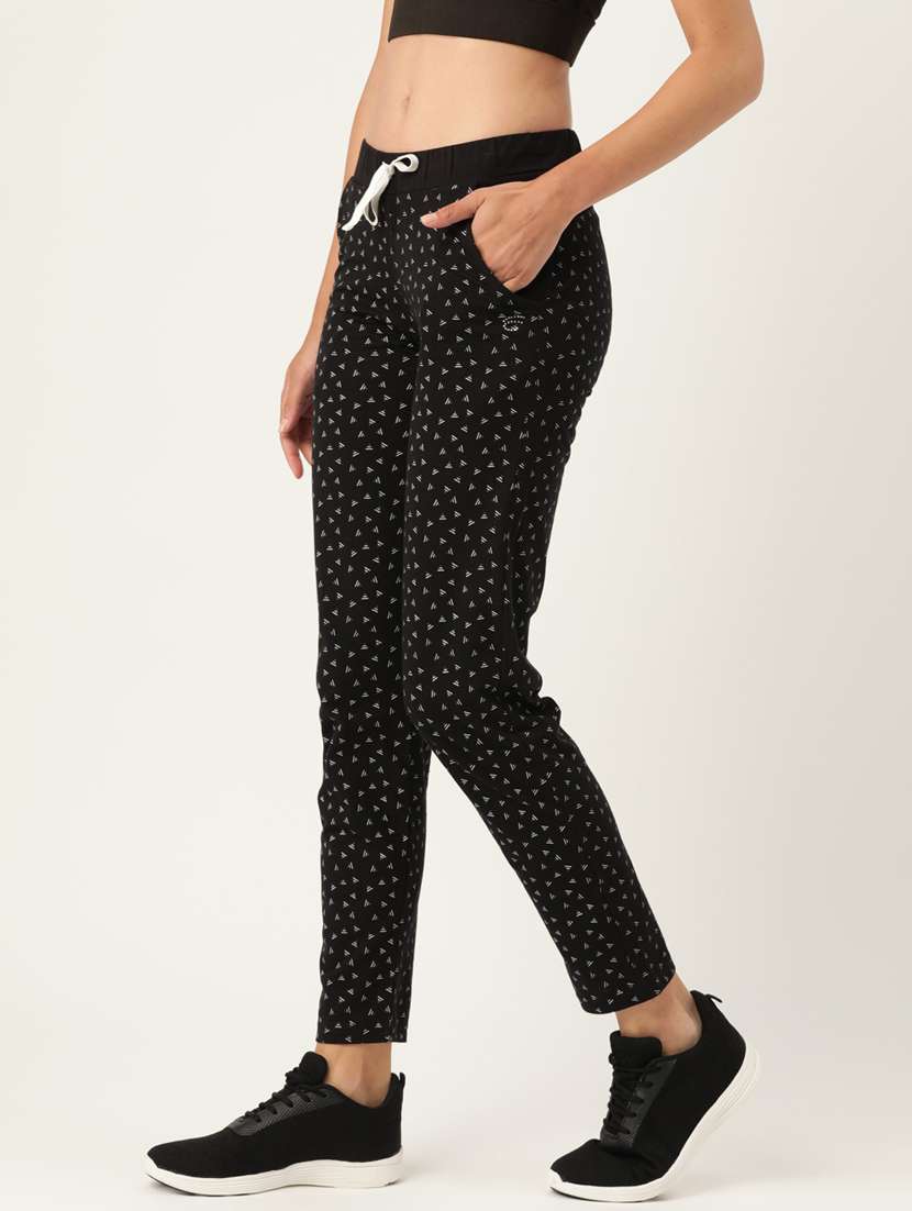 black cotton blend track pants - 19285144 -  Standard Image - 1