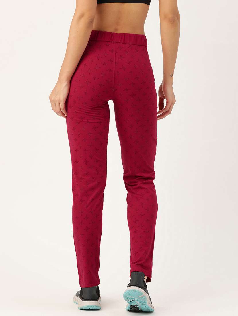 mid rise printed track pant - 19285162 - Standard Image - 1