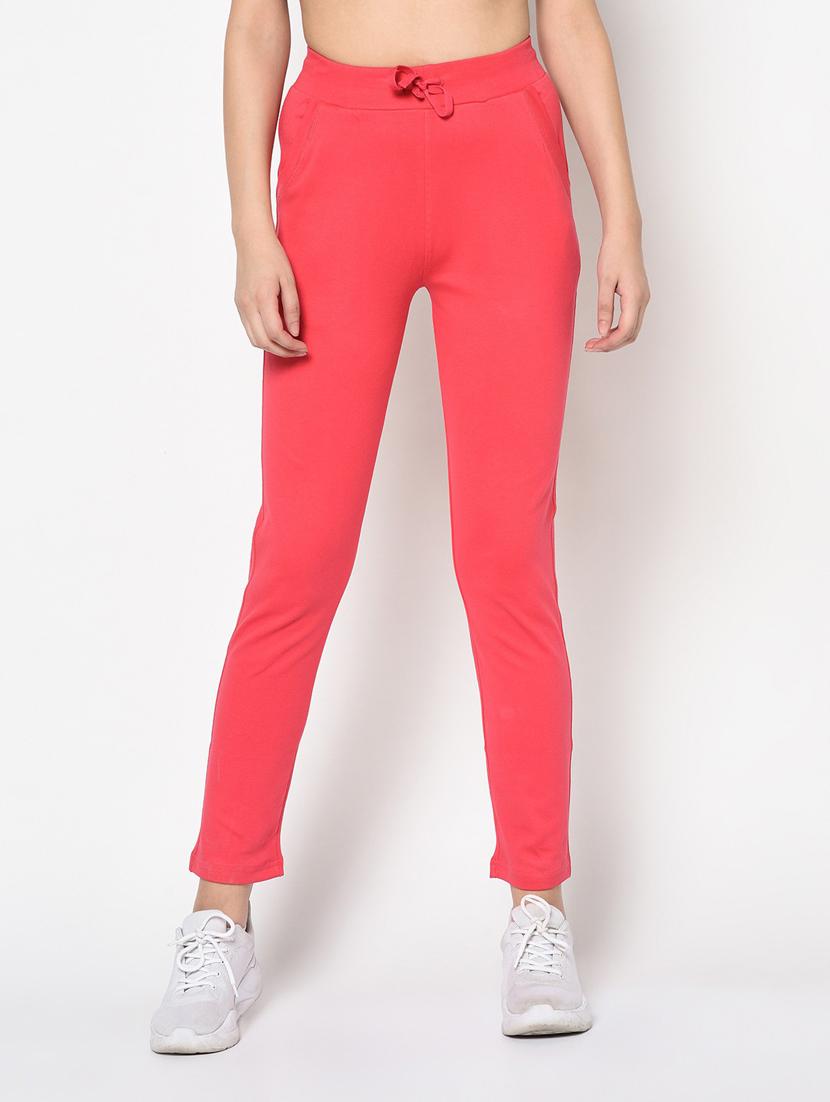 coral cotton blend track pant