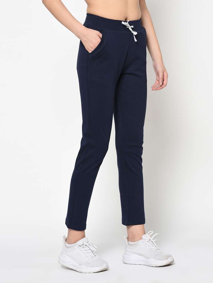 mid rise solid track pant - 19285200 -  Standard Image - 1