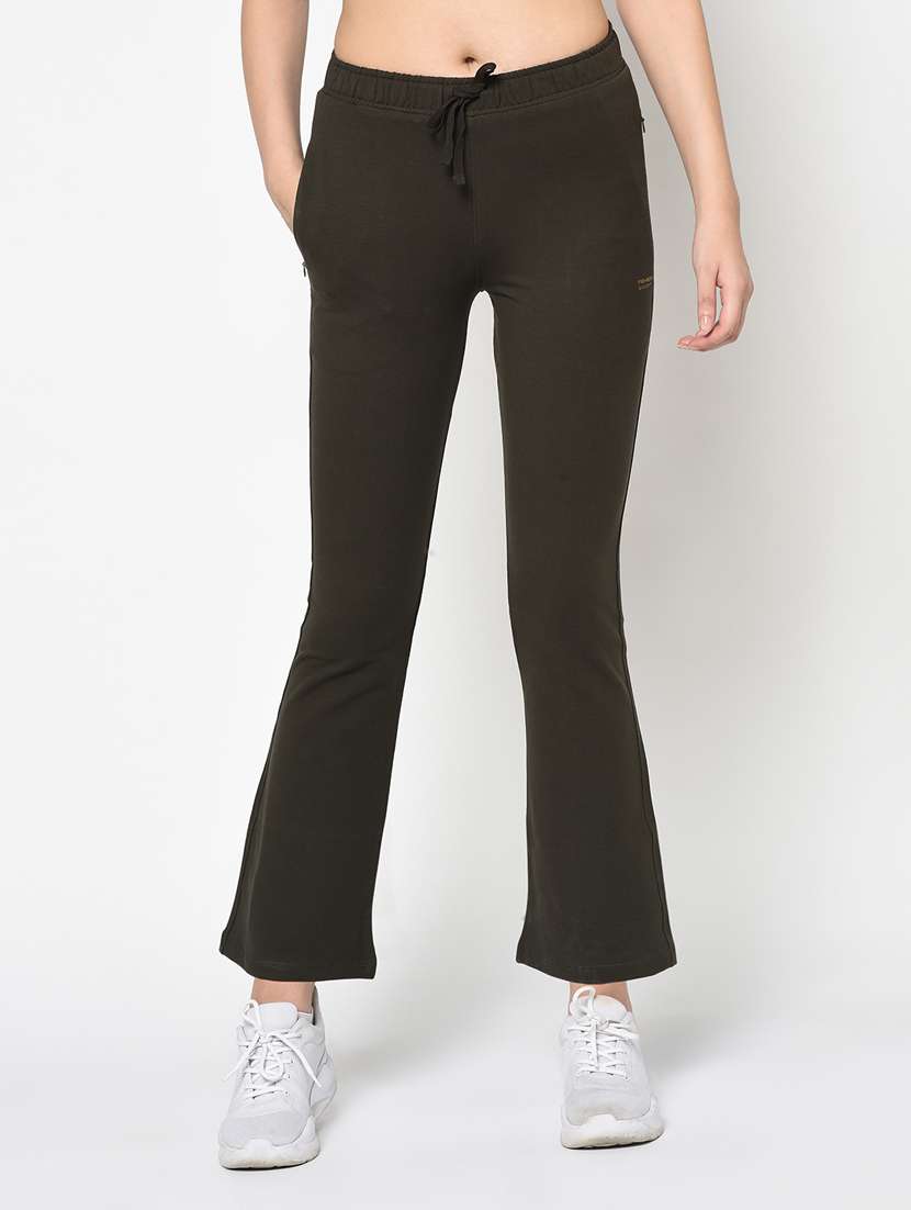 mid rise solid track pant