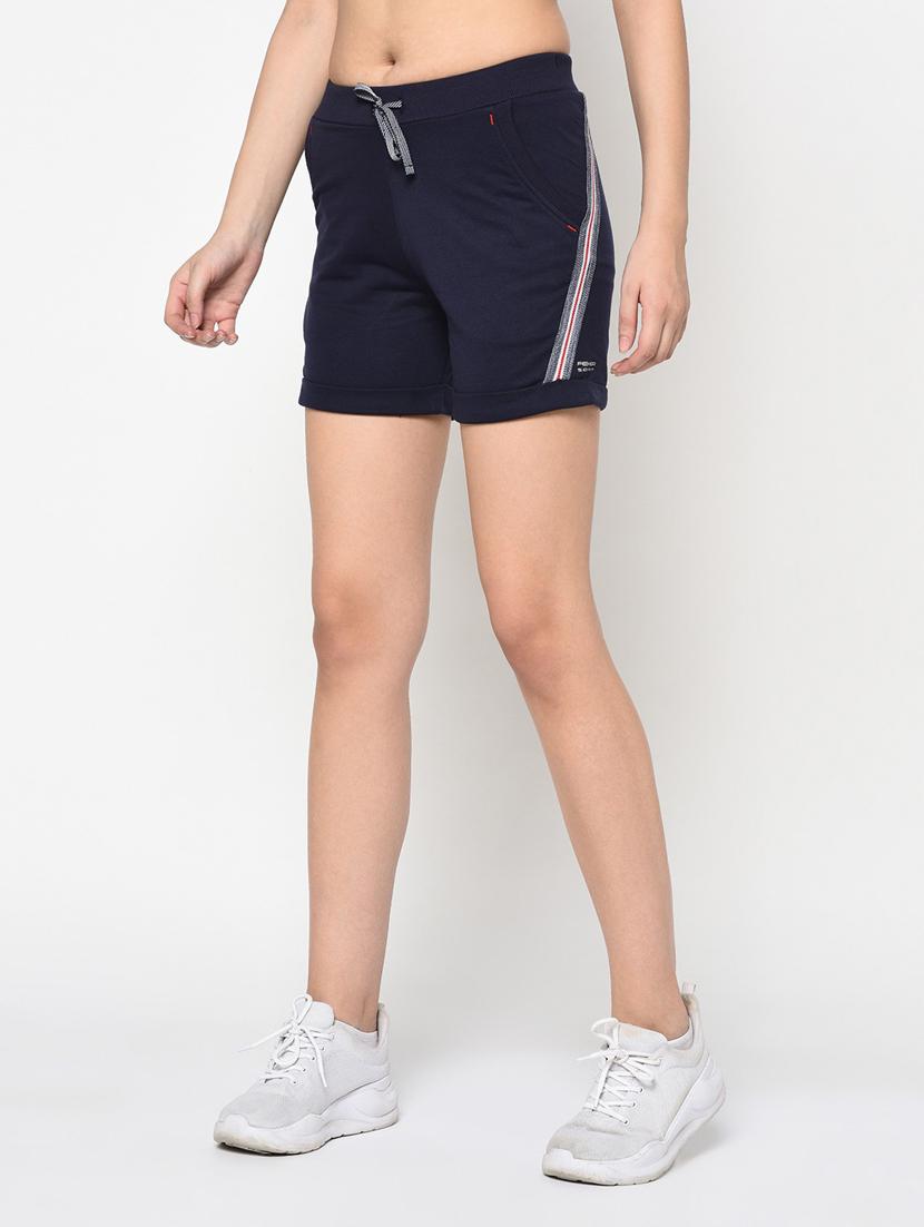 blue cotton blend regular shorts - 19285206 - Standard Image - 1
