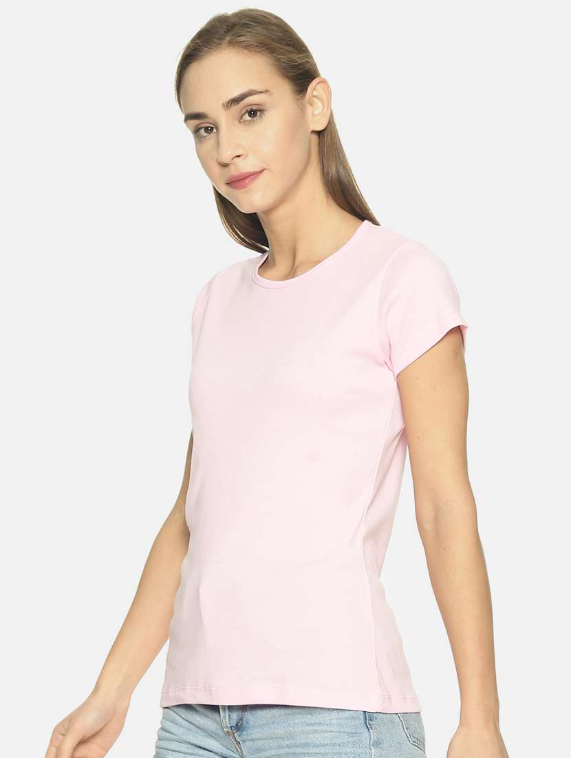 pink cotton blend regular tshirt - 19285213 -  Standard Image - 1