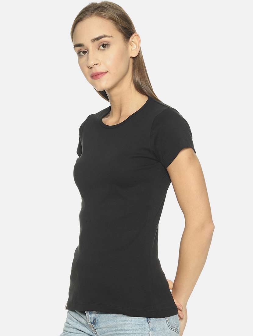 black cotton blend regular tshirt - 19285214 - Standard Image - 1