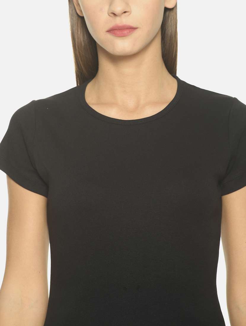 black cotton blend regular tshirt - 19285214 - Standard Image - 4