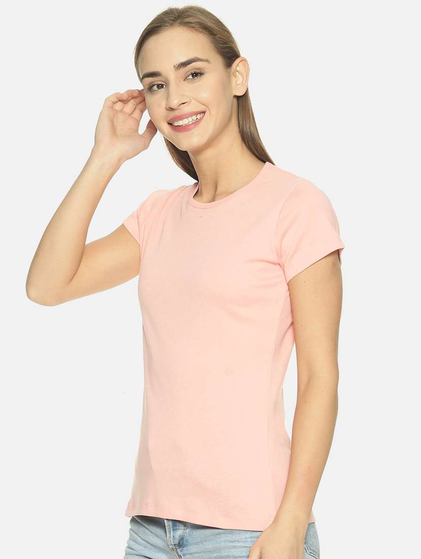 pink cotton blend regular tshirt - 19285219 -  Standard Image - 1