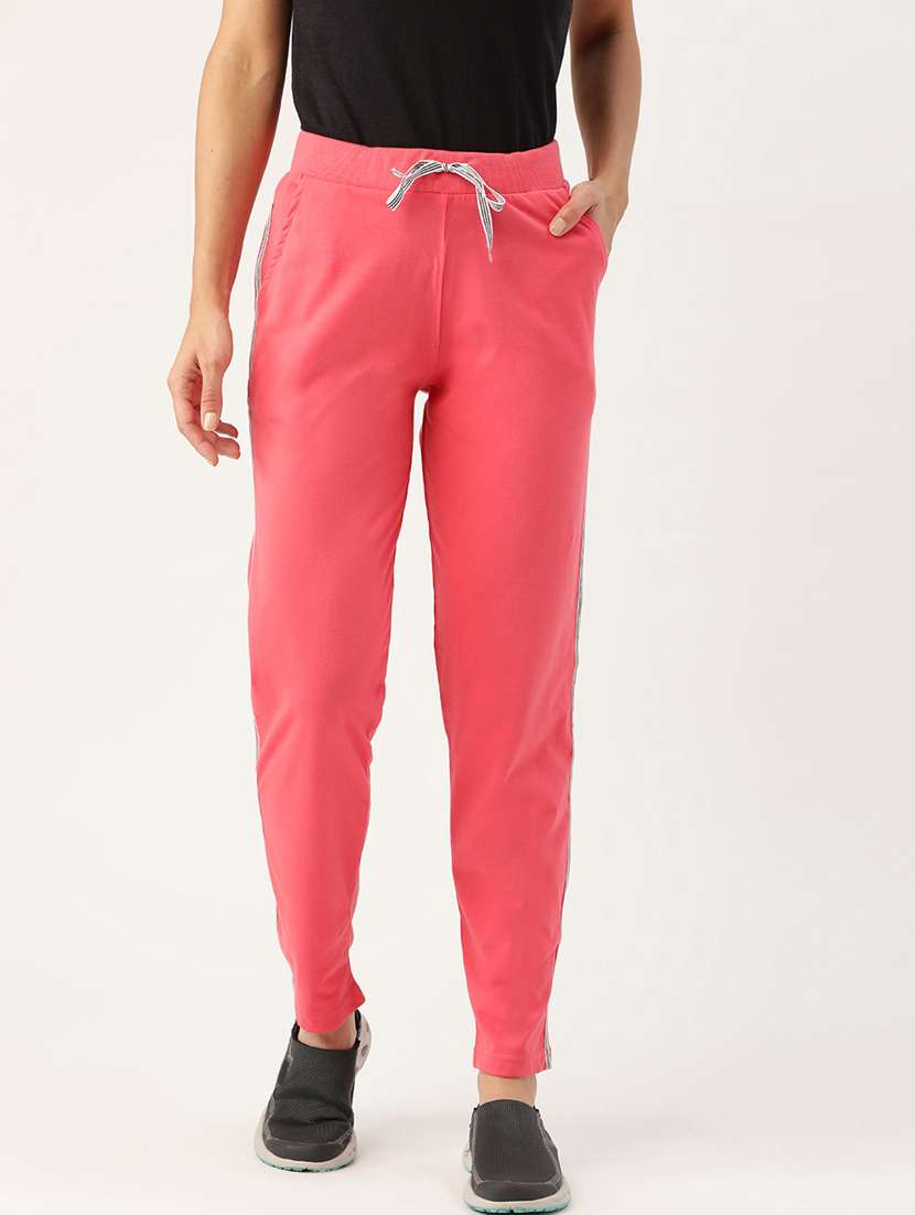 mid rise solid track pant