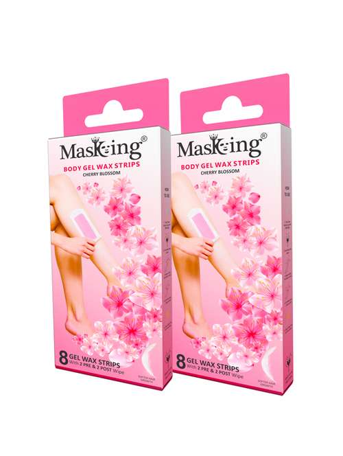 masking full body gel waxing strip kit for all skin type,for women 16 strip with 4 pre & 4 post wipe