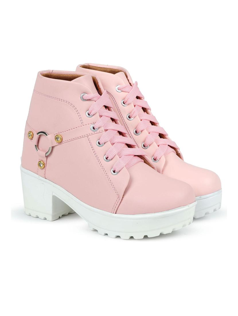 pink lace up boot - 19285446 -  Standard Image - 1