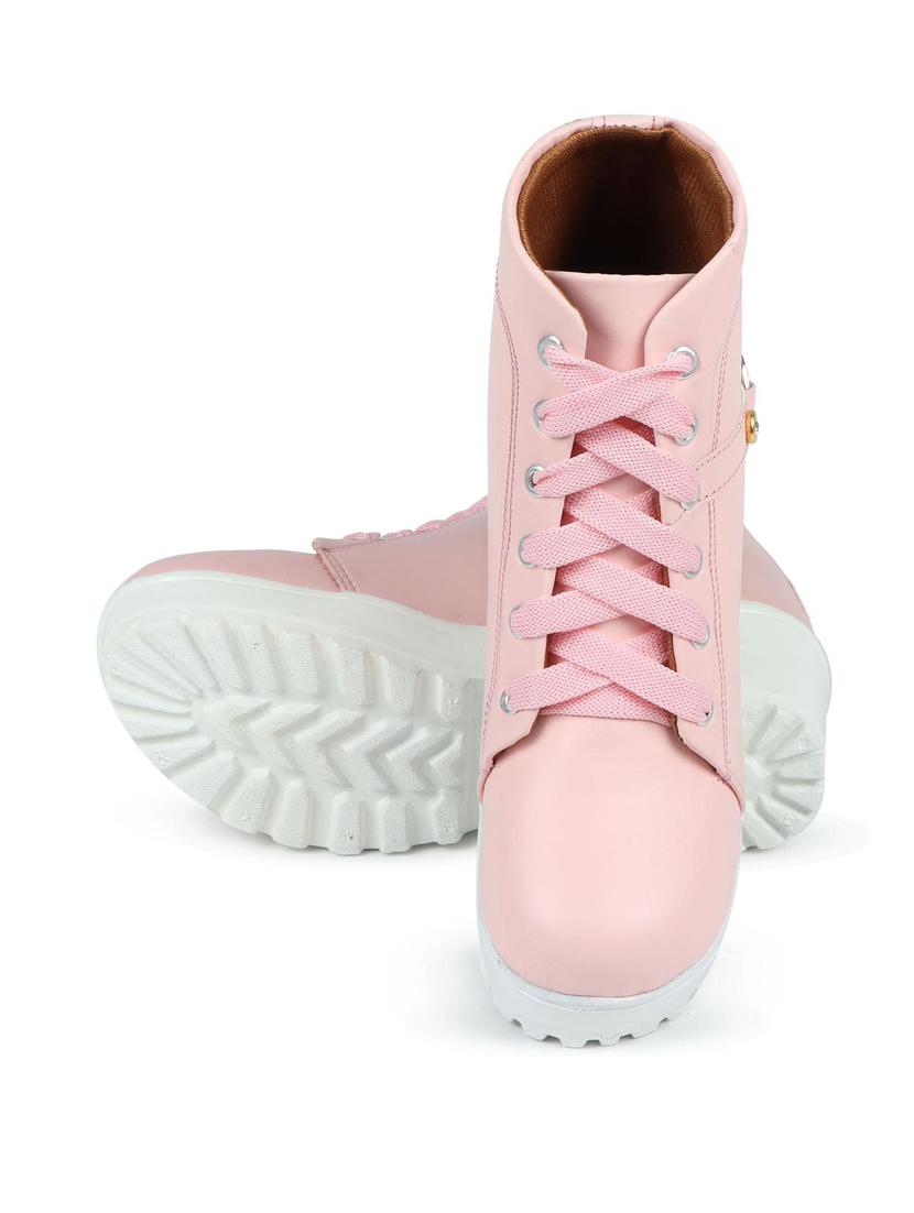 pink lace up boot - 19285446 - Standard Image - 4