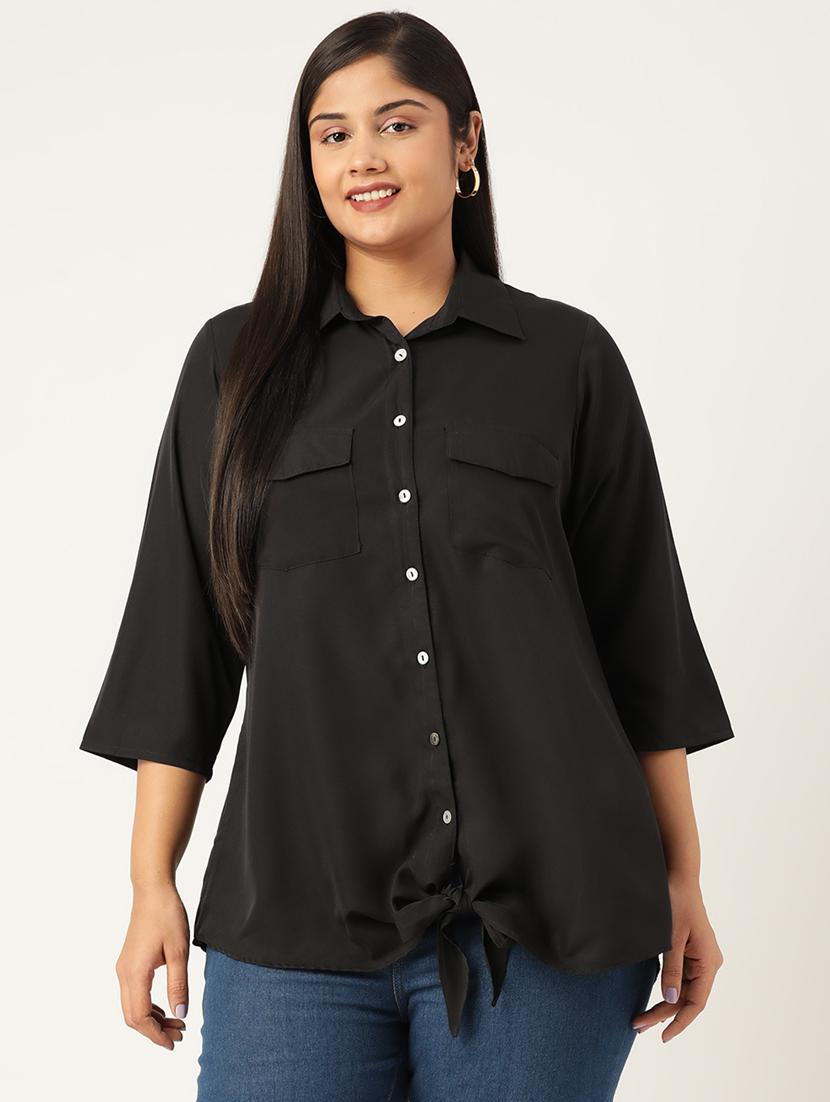 black solid shirt - 19286147 -  Zoom Image - 0