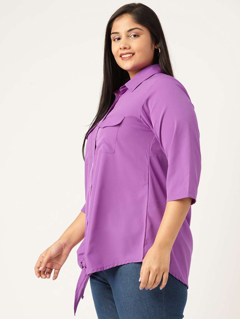 purple solid shirt - 19286148 - Standard Image - 1