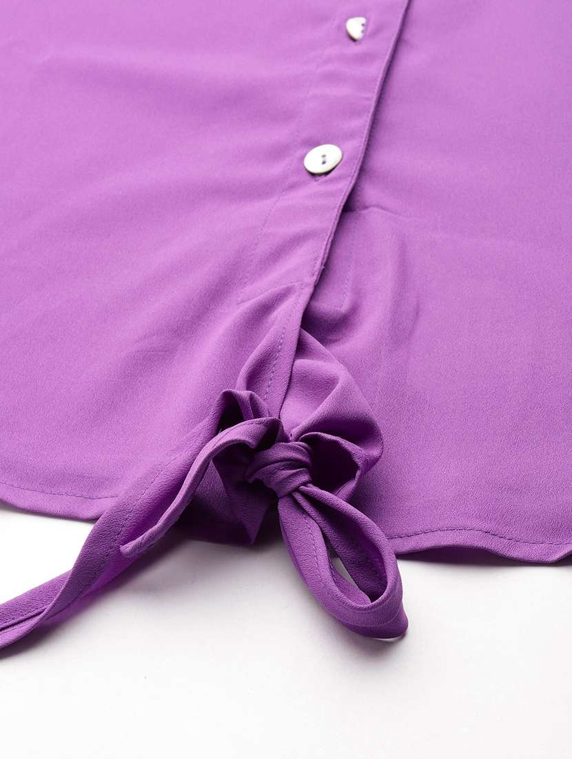 purple solid shirt - 19286148 - Standard Image - 4
