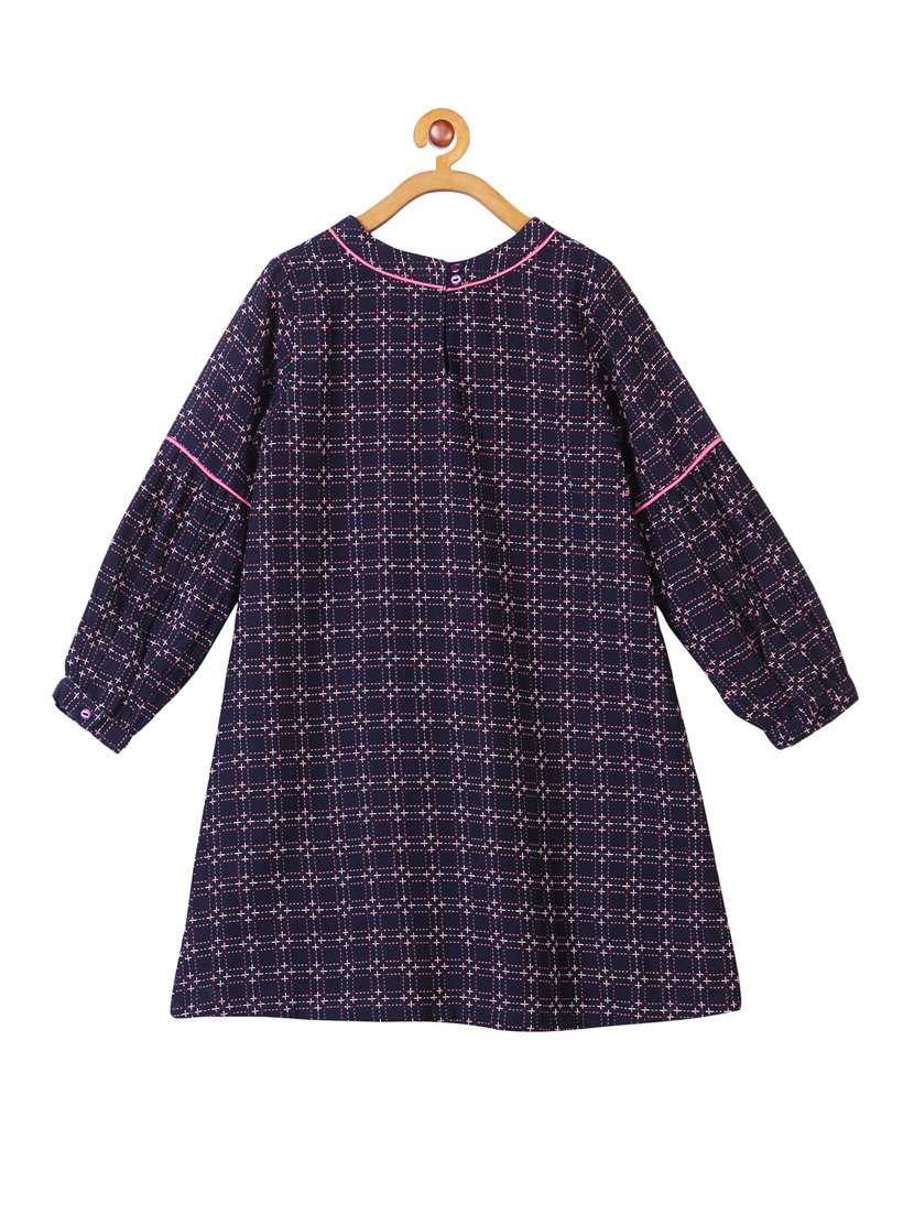 girls round neck long sleeves frock - 19286249 -  Standard Image - 1