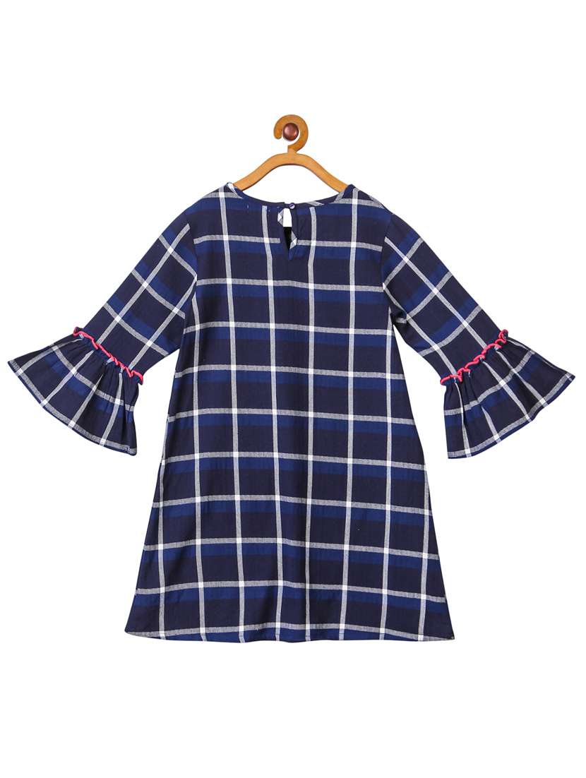 girls round neck bell sleeve frock - 19286250 -  Standard Image - 1