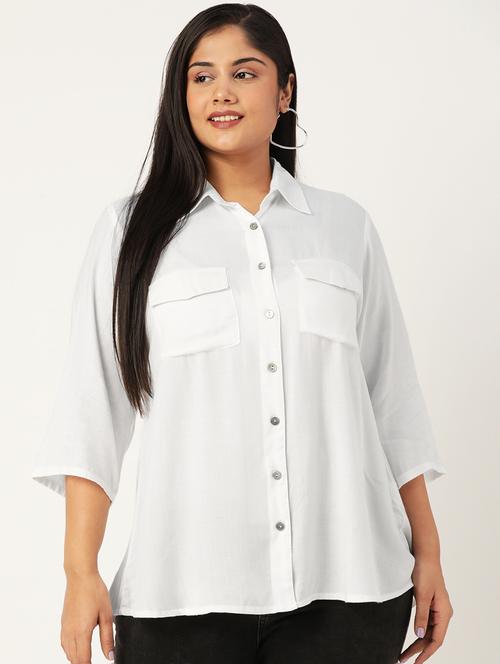 white solid shirt - 19286295 - Standard Image - 0