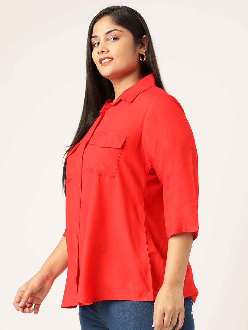 red solid shirt - 19286296 - Standard Image - 1