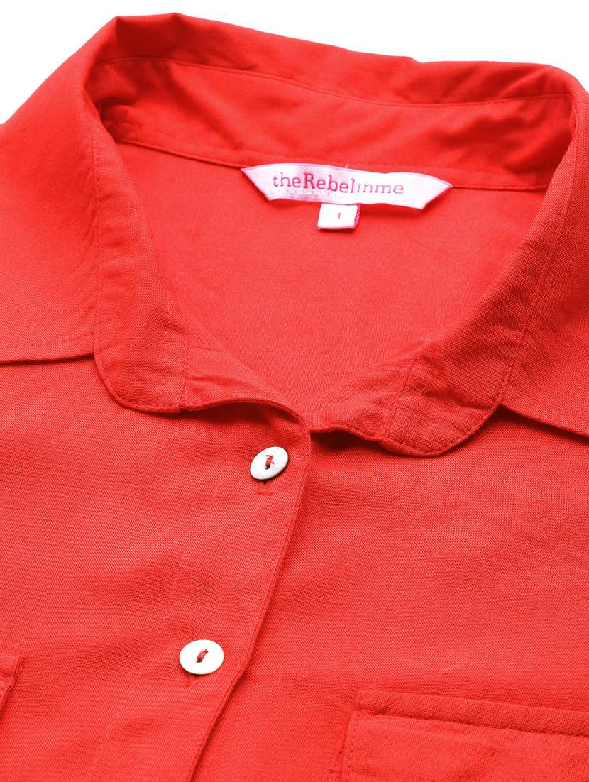 red solid shirt - 19286296 - Standard Image - 4